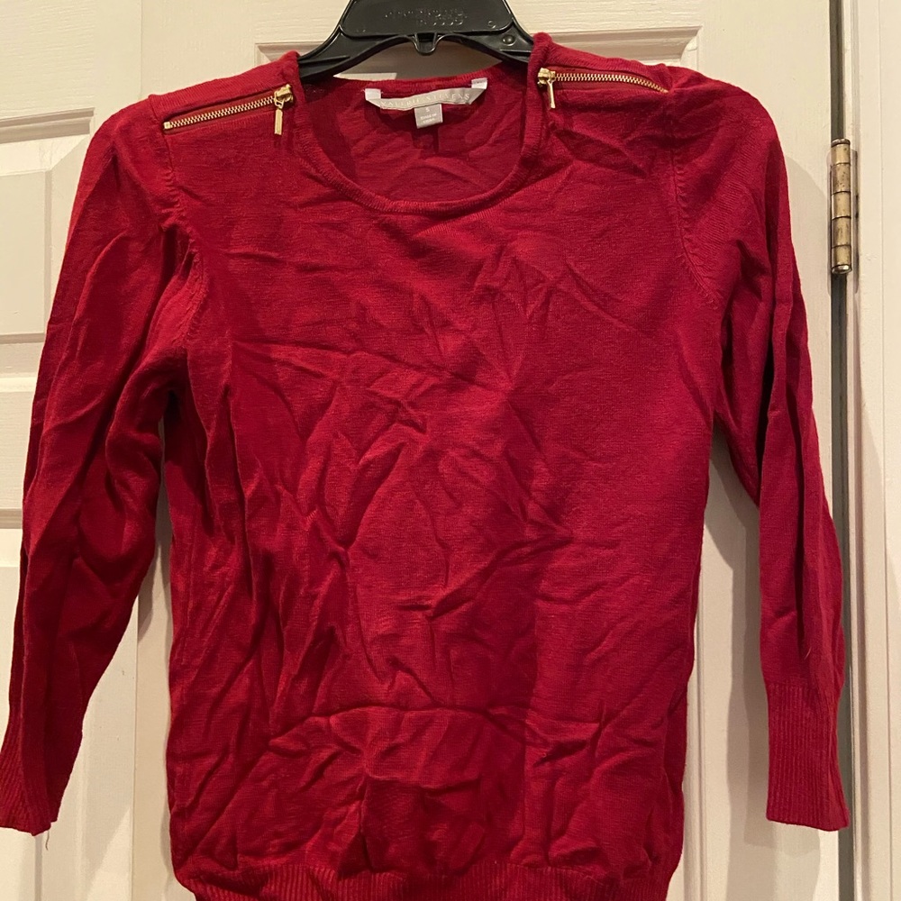 Red long-sleeve shirt